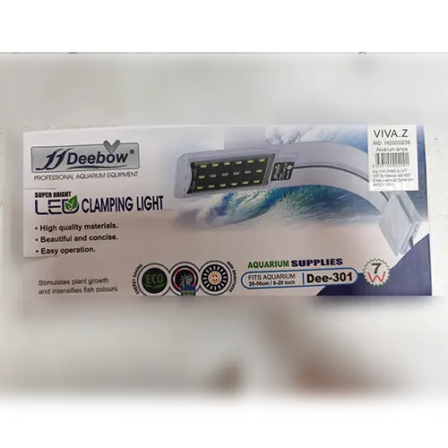 Foto aus der offiziellen Meldung: Deebow SUPER BRIGHT LED CLAMPING LIGHT Aquariumlampe — Risiko: Elektrischer Schlag