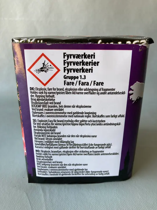 Photo from the official notice: Royal Fireworks Africa 3 — burns & damage to sight risk