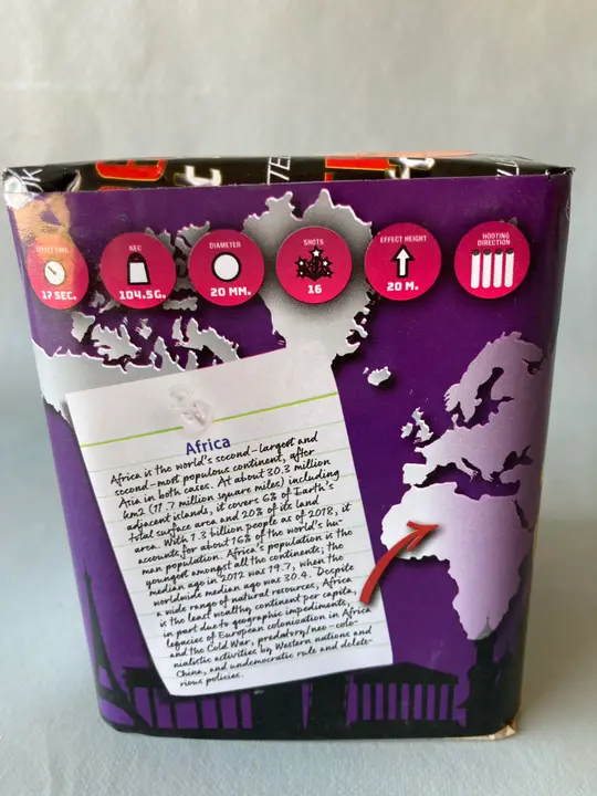 Photo from the official notice: Royal Fireworks Africa 3 — burns & damage to sight risk