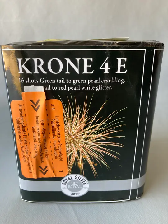 Photo from the official notice: Royal Fireworks Krone 4 E — burns & damage to hearing risk
