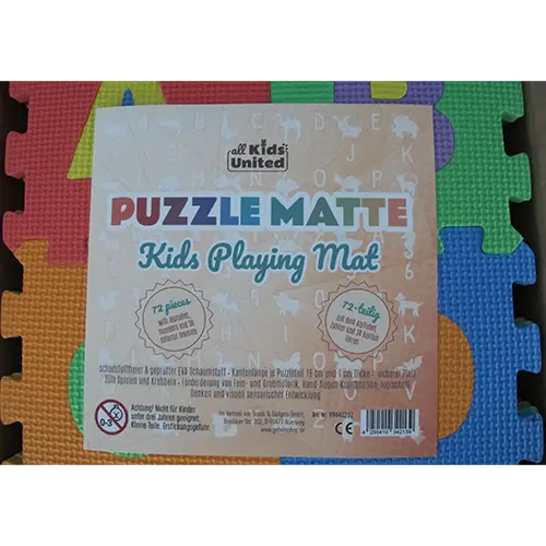 Photo from the official notice: all kids united Puzzle Matte, Kids Playing Mat — choking risk