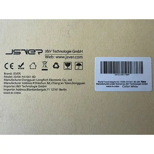 Photo de l’avis officiel: JSVER World Travel Adapter Kit Ensemble d'adaptateurs de voyage — risque: Choc électrique & Incendie