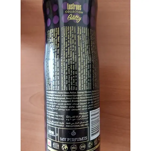 Photo de l’avis officiel: Perfume spray for women Lustrous collection Glitzy Déodorant — risque: Risque chimique