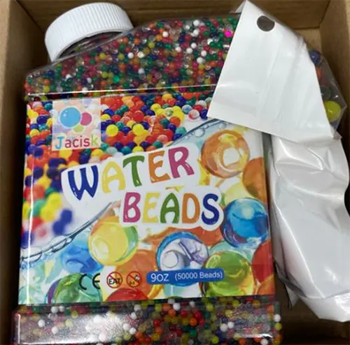 Photo de l’avis officiel: JACISK 50,000Pcs and 100Pcs Water Beads Perles d'eau — risque: Étouffement & Blessures