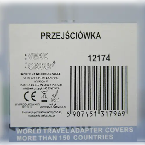 Foto aus der offiziellen Meldung: RACEL Adaptor International, Travel Universal Adaptor Reiseadapter — Risiko: Elektrischer Schlag
