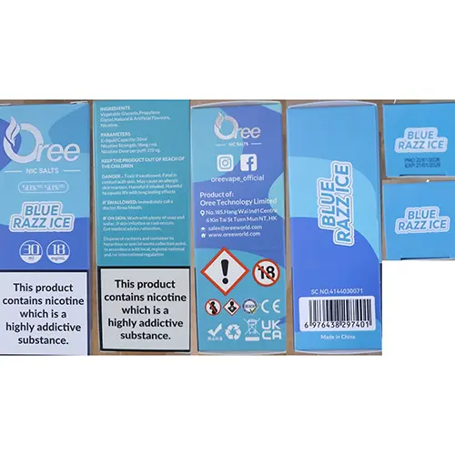 Photo de l’avis officiel: Oree NIC SALTS Cartouche de cigarette électronique — risque: Risque chimique
