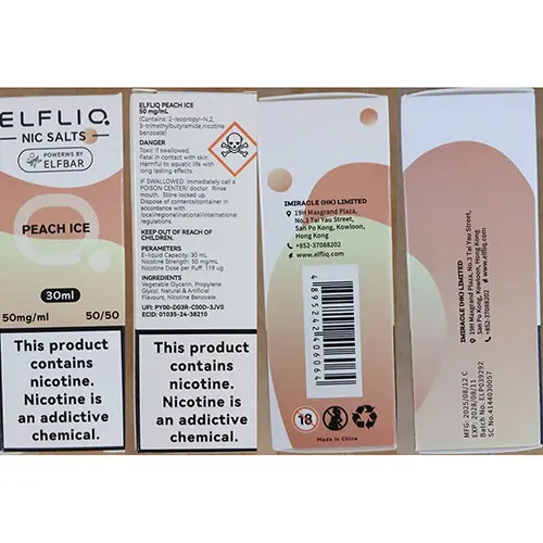 Photo de l’avis officiel: ELFLIQ NIC SALTS POWERWS BY ELFBAR Cartouche de cigarette électronique — risque: Risque chimique