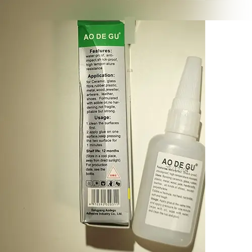 Photo de l’avis officiel: AO DE GU OILY GLUE - Cyanoacrylate Adhesive Colle — risque: Risque chimique