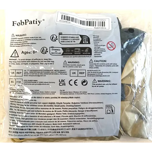 Photo de l’avis officiel: FobPatiy FobPatiy Ballons — risque: Risque chimique