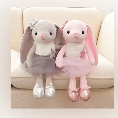 Photo from the official notice: Lapin en peluche de Ballet pour bébé, jouets en peluche pour enfants, longues oreilles, ballerine soft toy — choking & strangulation risk