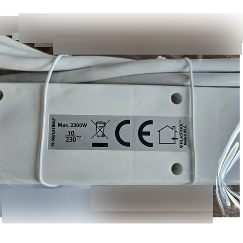 Foto dell’avviso ufficiale: PLASTROL Extension cord PLASTROL Cavo di estensione — rischio: Scossa elettrica (SR/02258/26)