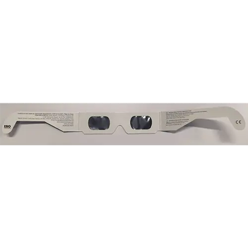 Photo from the official notice: HOMANAGE Paper solar eclipse glasses — damage to sight risk
