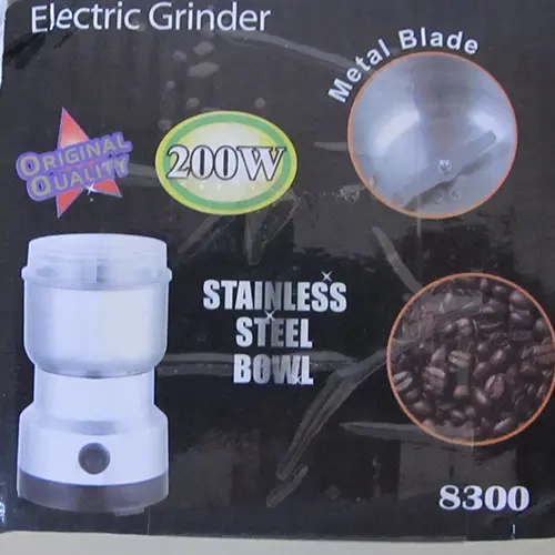 Photo from the official notice: Yearninglife Elektrische Gewürz- und Kaffeemühle, Electric Grinder — cuts & electric shock risk