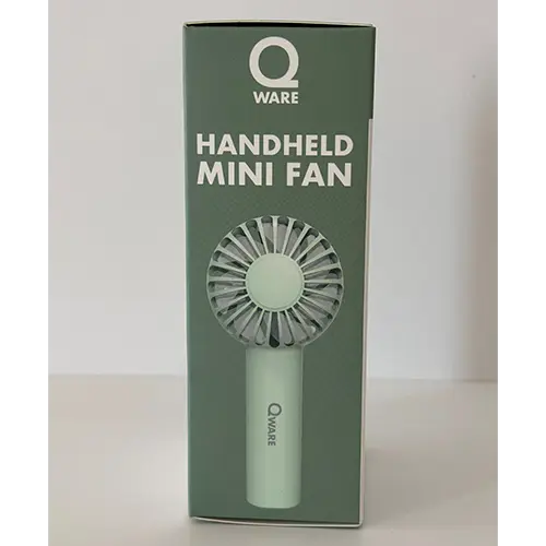 Foto dell’avviso ufficiale: Qware Handheld mini fan Mini ventilatore portatile — rischio: Rischio chimico & Ambiente