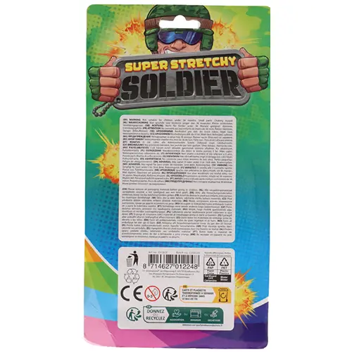 Photo de l’avis officiel: TOI-TOYS Super Stretchy Soldier Jouet de figurine rempli de sable — risque: Risque sanitaire/autre