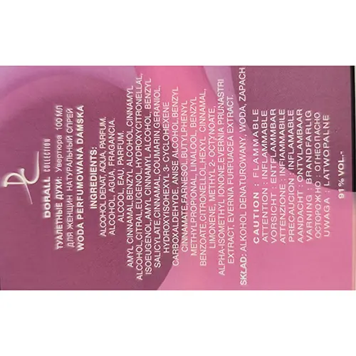 Foto dell’avviso ufficiale: DORALL Collection OVERTURE Profumo — rischio: Rischio chimico