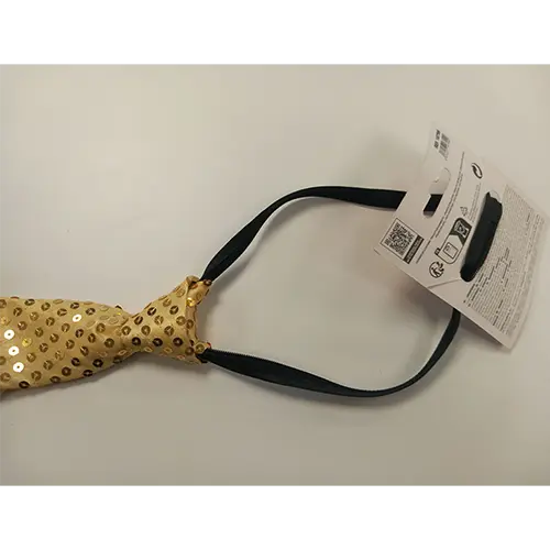 Photo from the official notice: Fiestas Guirca SL CORBATA CON LENTEJUELAS fancy-dress accessory — strangulation risk