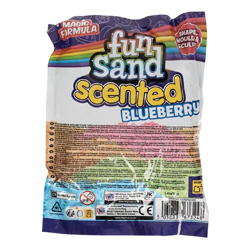 Foto do aviso oficial: HTI Fun Sand Scented Blueberry Brinquedo cheio de areia — risco: Risco para a saúde / outro