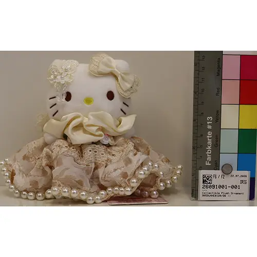 Photo from the official notice: Hello Kitty Collectible Plush Ornament key ring with soft toy — choking risk