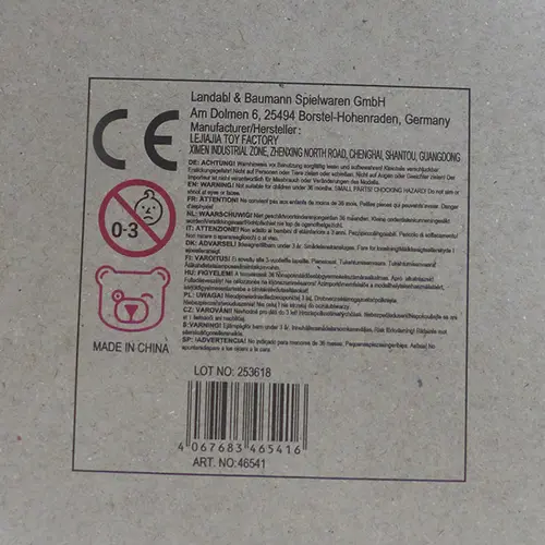 Photo from the official notice: City Super Police Set toy gun set — choking risk