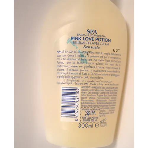 Photo de l’avis officiel: SPUMA DI SCIAMPAGNA SSpa - pink love potion Crème de douche — risque: Risque chimique