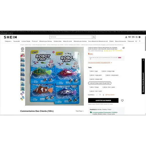 Photo de l’avis officiel: Jouet de bain Robot Fish Ensemble de jouets de bain — risque: Risque chimique & Étouffement