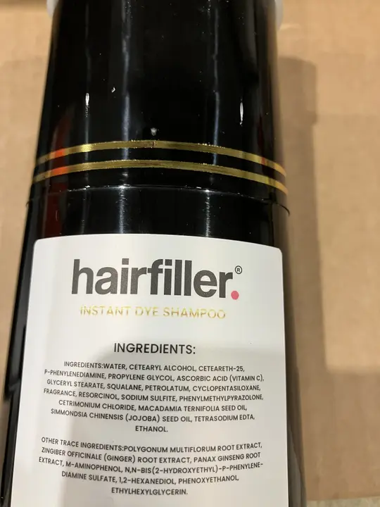 Foto dell’avviso ufficiale: Hairfiller Hairfiller Instant Dye Shampoo Black — rischio: Rischio chimico
