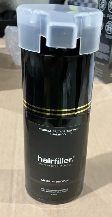 Photo de l’avis officiel: Hairfiller Instant Dye Shampoo Medium Brown Shampooing — risque: Risque chimique