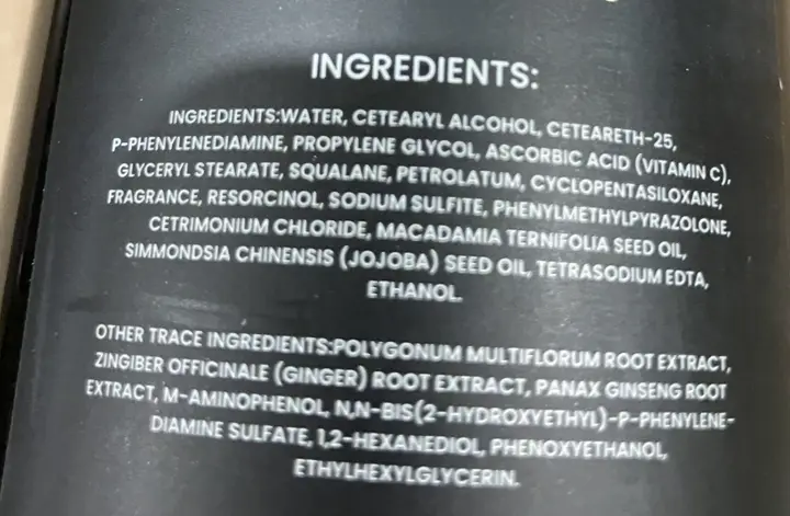 Photo de l’avis officiel: Hairfiller Instant Dye Shampoo Medium Brown Shampooing — risque: Risque chimique