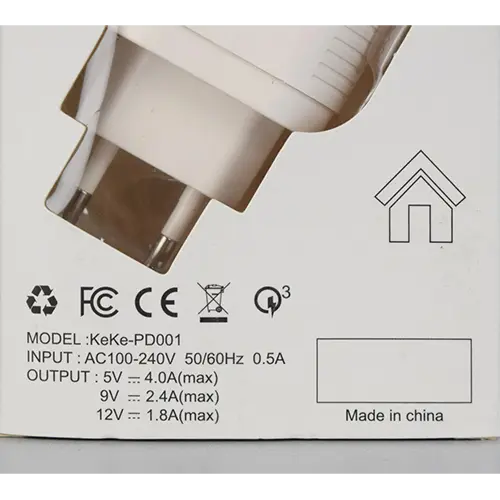 Photo de l’avis officiel: DUAL PD 40W Quick Charger Chargeur USB — risque: Choc électrique