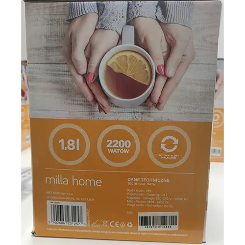 Photo de l’avis officiel: Milla Home Bouilloire électrique — risque: Choc électrique