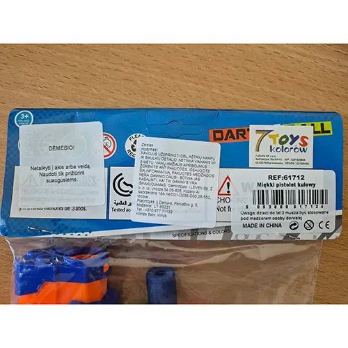 Photo from the official notice: 7 Toys Kolorow toy gun — choking risk