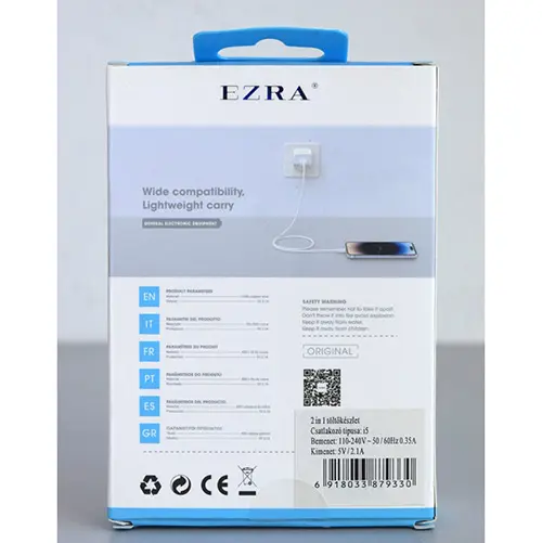 Foto do aviso oficial: EZRA 2 IN 1 CHARGING SET Carregador USB — risco: Choque elétrico
