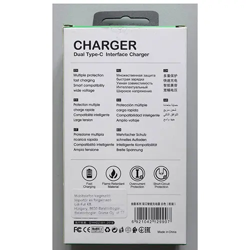 Photo de l’avis officiel: KAKUSIGA Dual Type-C Interface Charger Chargeur USB — risque: Choc électrique
