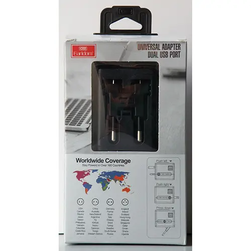 Foto do aviso oficial: Earldom Universal travel adapter Adaptador de viagem — risco: Choque elétrico