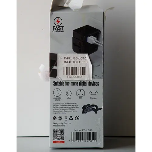 Foto do aviso oficial: Earldom Universal travel adapter Adaptador de viagem — risco: Choque elétrico