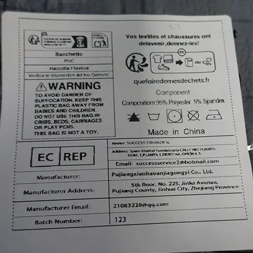 Photo from the official notice: Shein cushion cover — chemical & environment risk