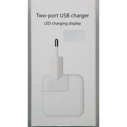 Photo de l’avis officiel: Two-port USB charger Chargeur USB — risque: Choc électrique