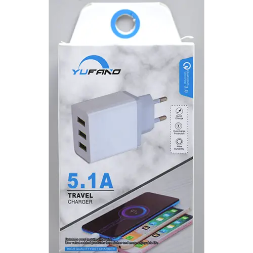 Foto do aviso oficial: YUFANO TRAVEL CHARGER Carregador USB — risco: Choque elétrico (SR/02597/26)