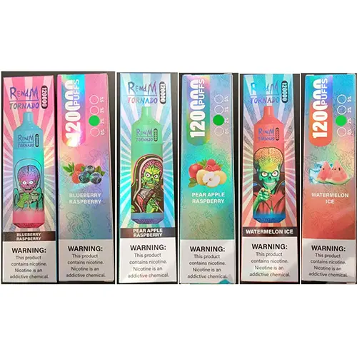 Foto del aviso oficial: RENdM TORNADO 120000 PUFFS 2% NICOTINE 38ml Cigarrillo electrónico desechable — riesgo: Riesgos químicos