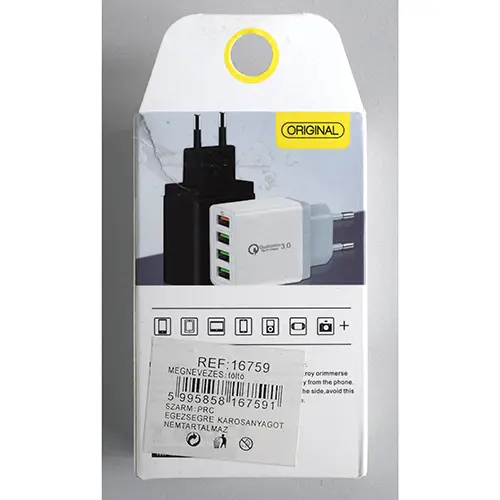 Photo de l’avis officiel: ORIGINAL TRAVEL CHARGER Chargeur USB — risque: Choc électrique