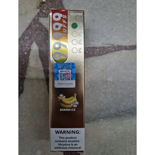Photo de l’avis officiel: RENdM TORNADO 99999, 5% NICOTINE Cigarette électronique jetable — risque: Risque chimique
