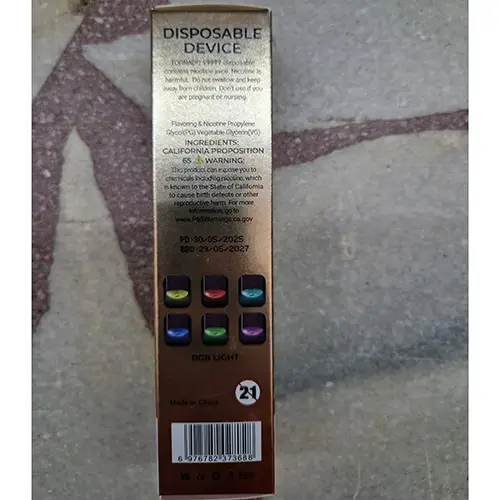 Photo de l’avis officiel: RENdM TORNADO 99999, 5% NICOTINE Cigarette électronique jetable — risque: Risque chimique