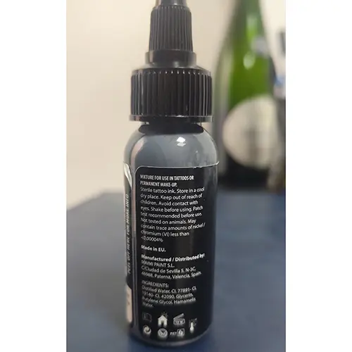 Foto do aviso oficial: Dynamic Platinum Dynamic Tattoo Ink Grey 30 ml lotto 111224-DP Tinta de tatuagem — risco: Químico