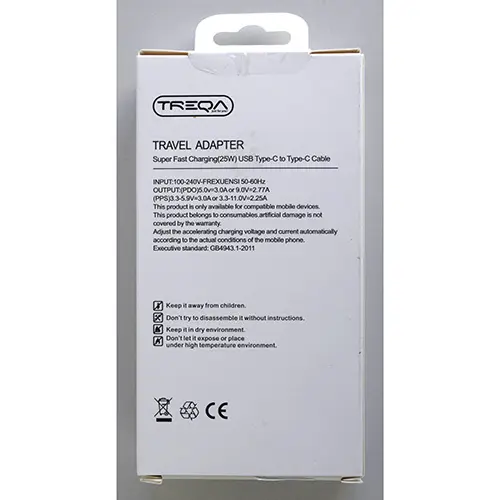Photo de l’avis officiel: TREQA 25W PD Adapter Chargeur USB — risque: Choc électrique