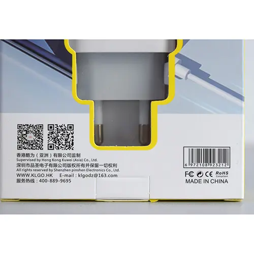 Foto dell’avviso ufficiale: KLGO PD 25W SINGLE PORT ADAPTER Caricabatterie USB — rischio: Scossa elettrica