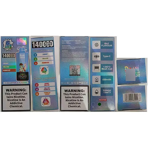 Photo from the official notice: RENdM TORNADO 6in1 140000 PUFFS 2% NICOTINE disposable electronic cigarette — chemical risk