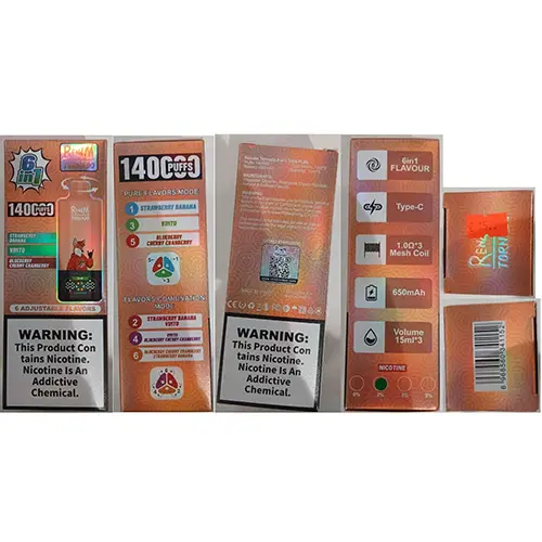 Photo from the official notice: RENdM TORNADO 6in1 140000 PUFFS 2% NICOTINE disposable electronic cigarette — chemical risk