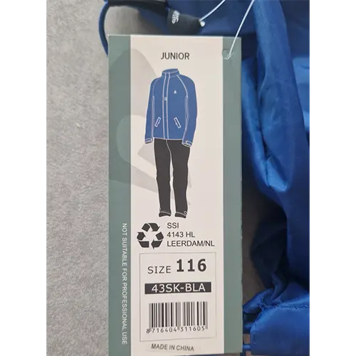 Photo from the official notice: Ralka Rain Suit — injuries & strangulation risk