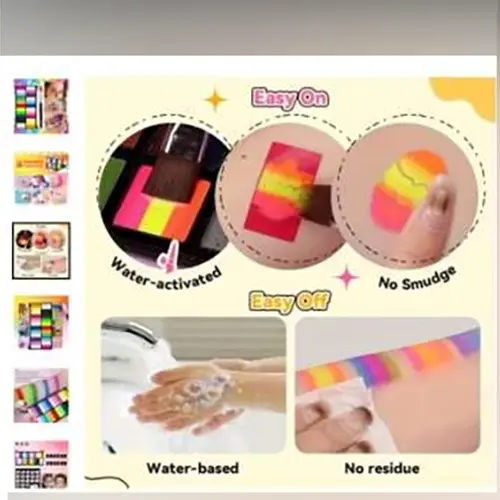 Photo from the official notice: Ensemble d'outils de peinture pour le visage pour enfants, Halloween, noël, couleur du visage face paint — chemical risk